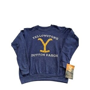 Yellowstone Dutton ranch women's sweatshirt navy blue size S logo NWT